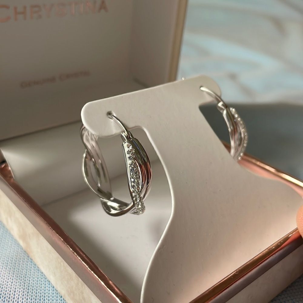 NEW Fine silver plated nickel free Hoop earrings